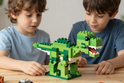 Variedade de LEGO em temas de dinossauros e arquitetura